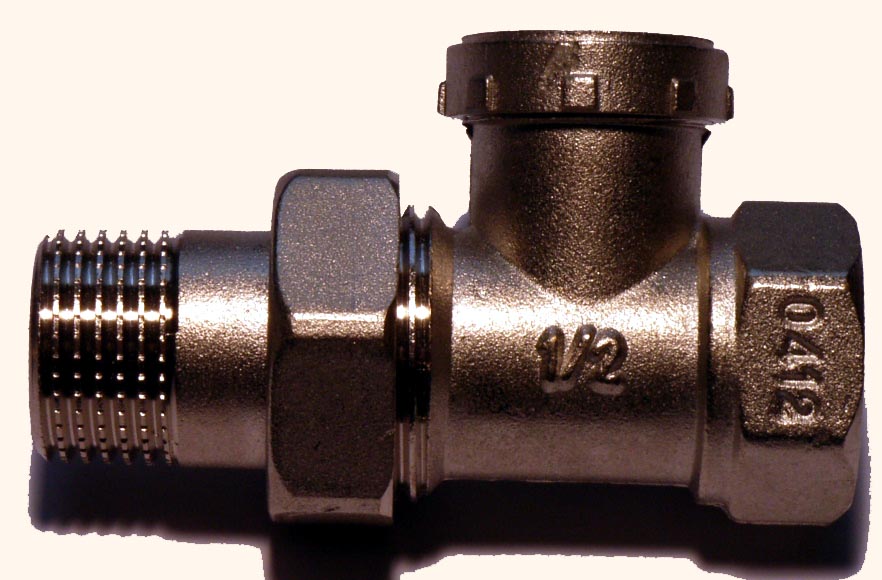 Heizk&ouml;rper - Verschraubung 3/4" Durchgang, absperrbar