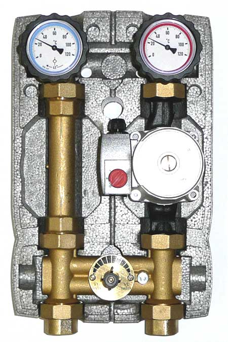 Pumpengruppe mit 4-Wege-Mischer, ohne &Uuml;berstr&ouml;mventil, ohne Pumpe