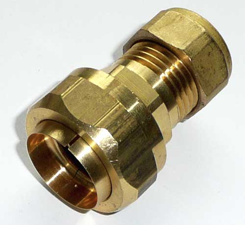 Quick-Klemm-Verschraubung DN 16x15mm f&uuml;r Edelstahl-Wellrohr