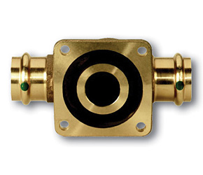 Syr Universalflansch passend zu Drufi-Filter, beiderseits Anschlu&szlig; mit Viega Pressmuffe 22 mm
